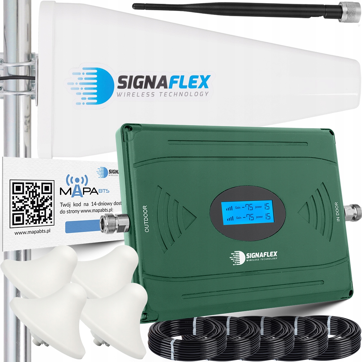 Sada Zosilňovačov Signálu Telefonu Gsm Internetu Hspa 4G Lte Antény 10 m