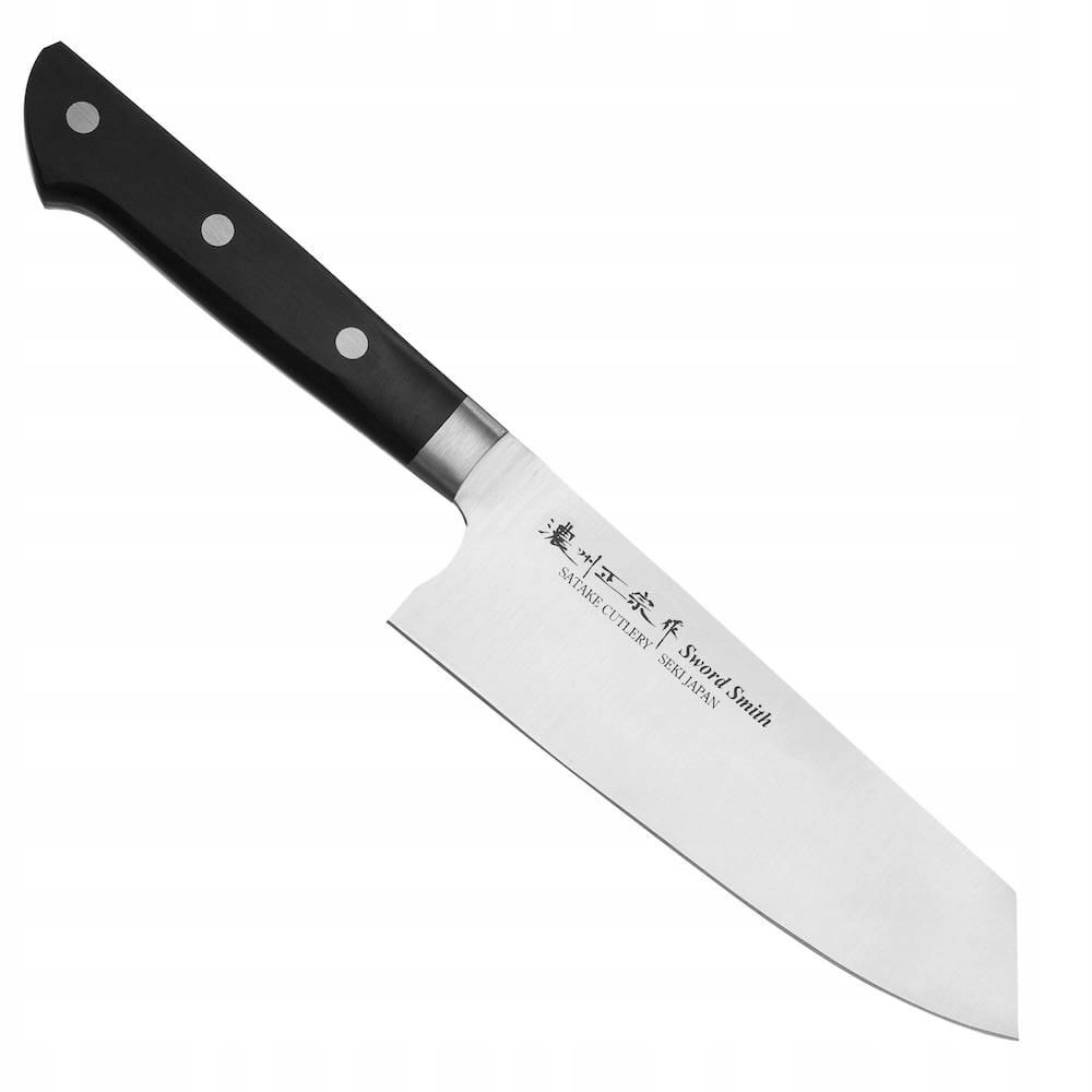 Satake Satoru Japonský ostrý kuchynský nôž Bunka Santoku na zeleninu 17 cm
