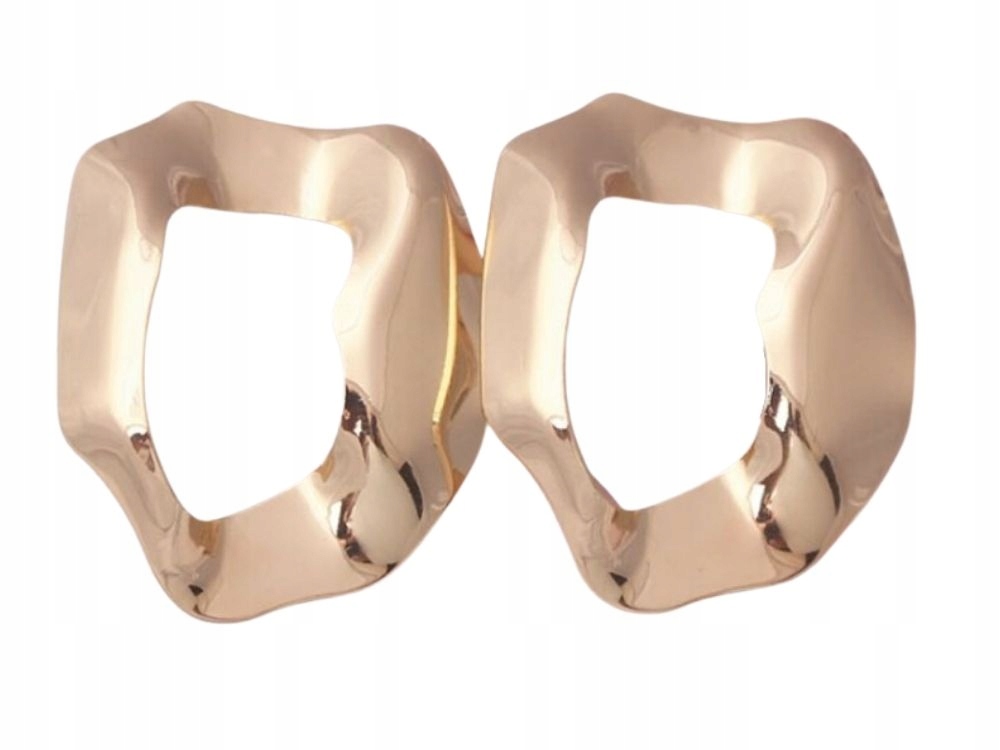 

Złote kolczyki nowoczesne ringi na sztyft prezent