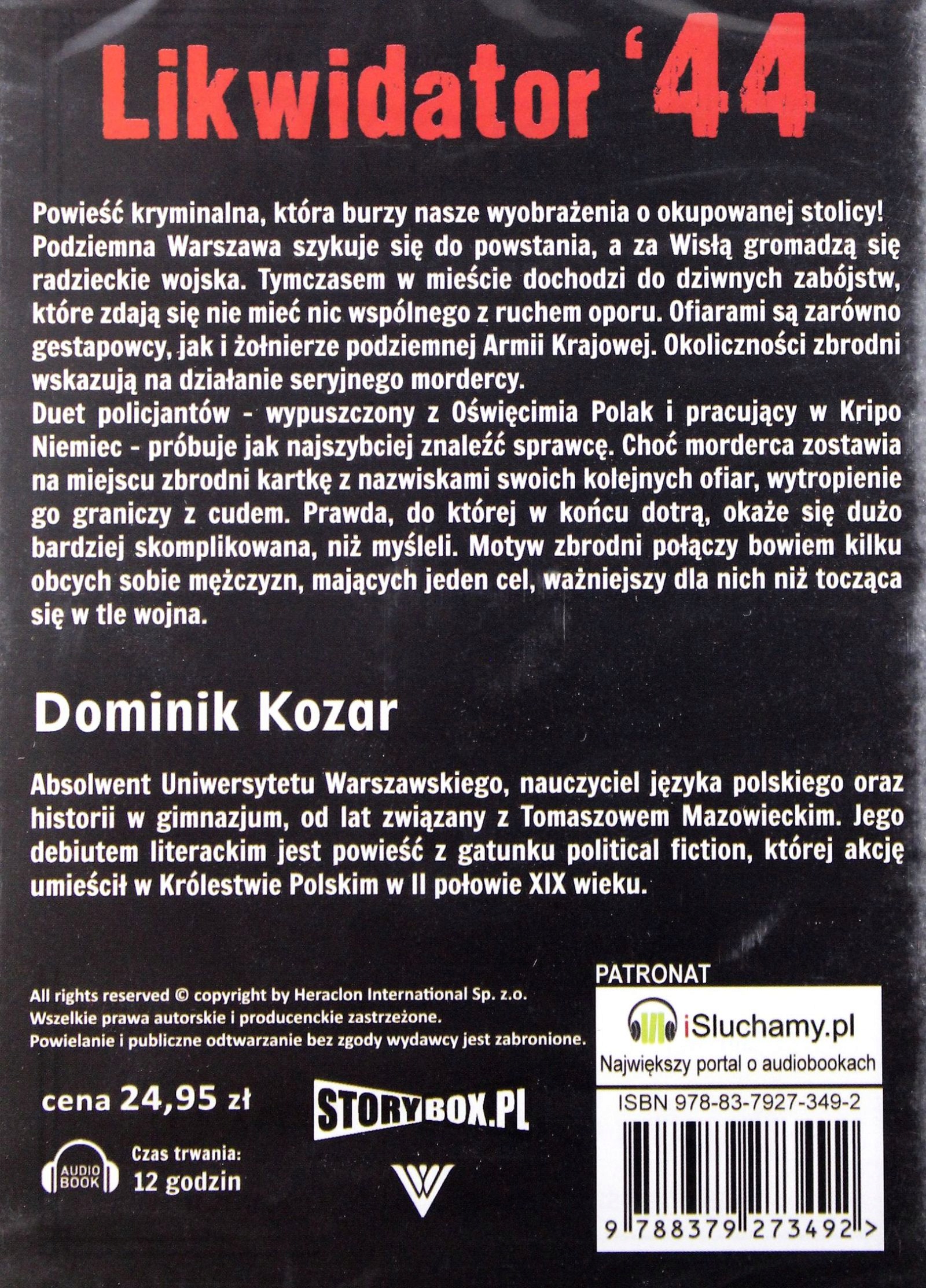 LIKWIDATOR '44 - KOZAR DOMINIK [AUDIOBOOK] [CD-MP3] Stan opakowania oryginalne