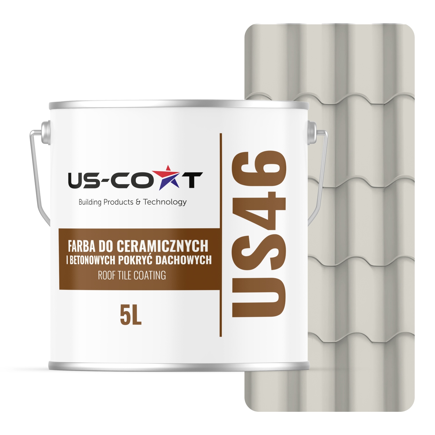 Farba Na Strechu Keramických Betónových Krytín Bielo-šedá Ral 9002 5 L Lesk