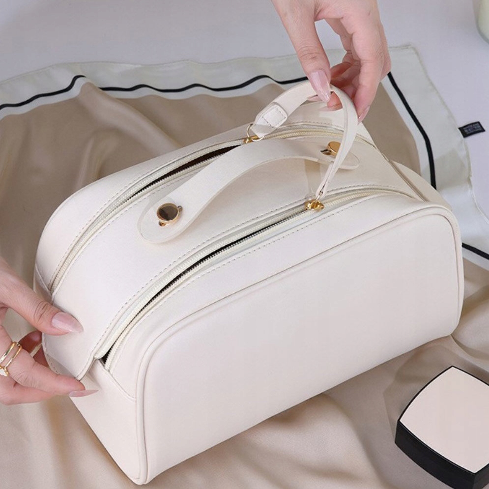 Kosmetyczka Miss Glow ecru Wysokość 14.5 cm