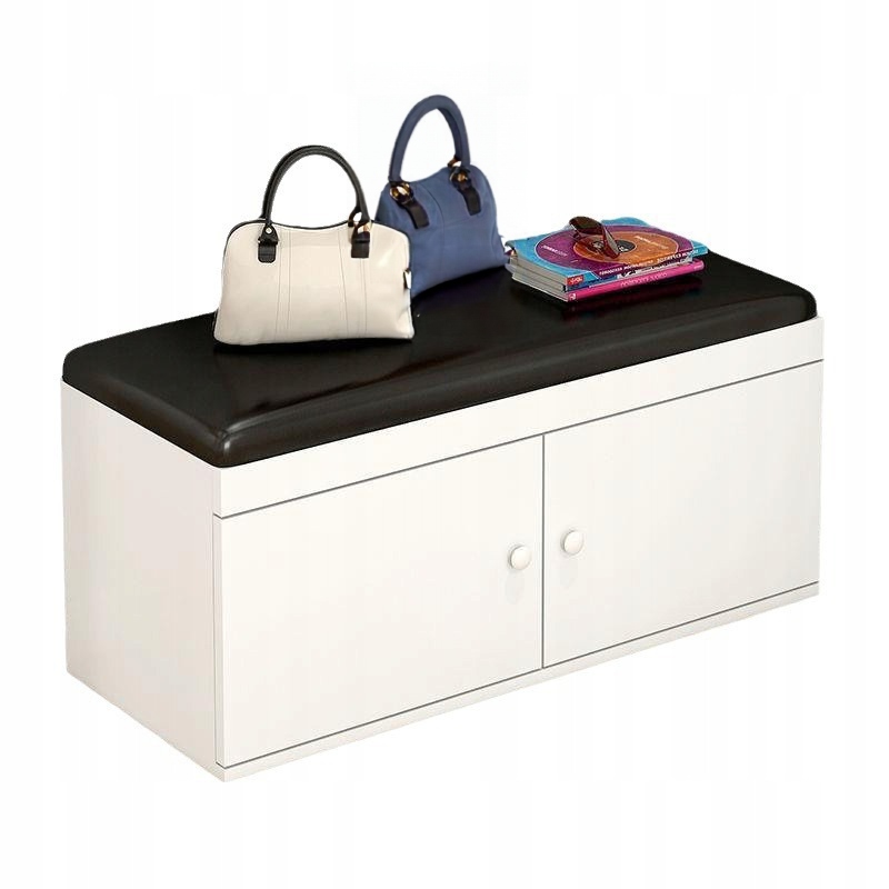 Botník Sedák Úložný Prostor Bílá Lavička Moderní Prostorná Loft