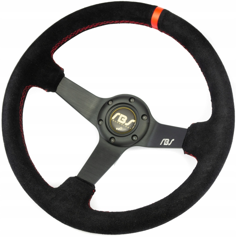 

Kierownica Sportowa Zamszowa 35CM Czerwony Rbs