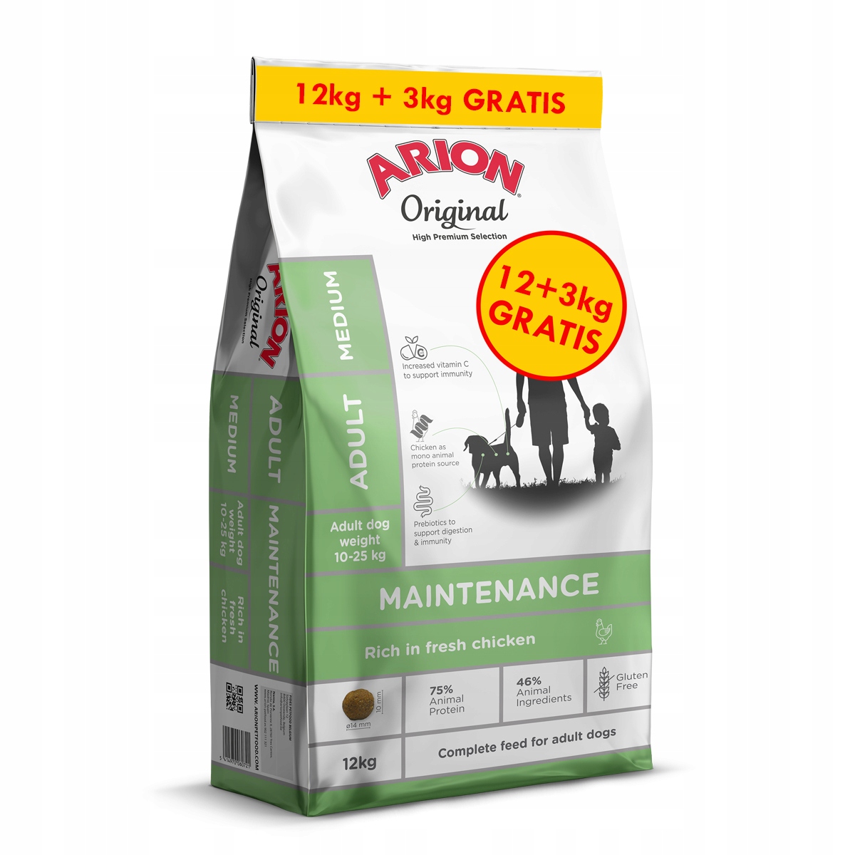 Arion Adult Medium Maintenance Chicken 12 kg 3 kg
