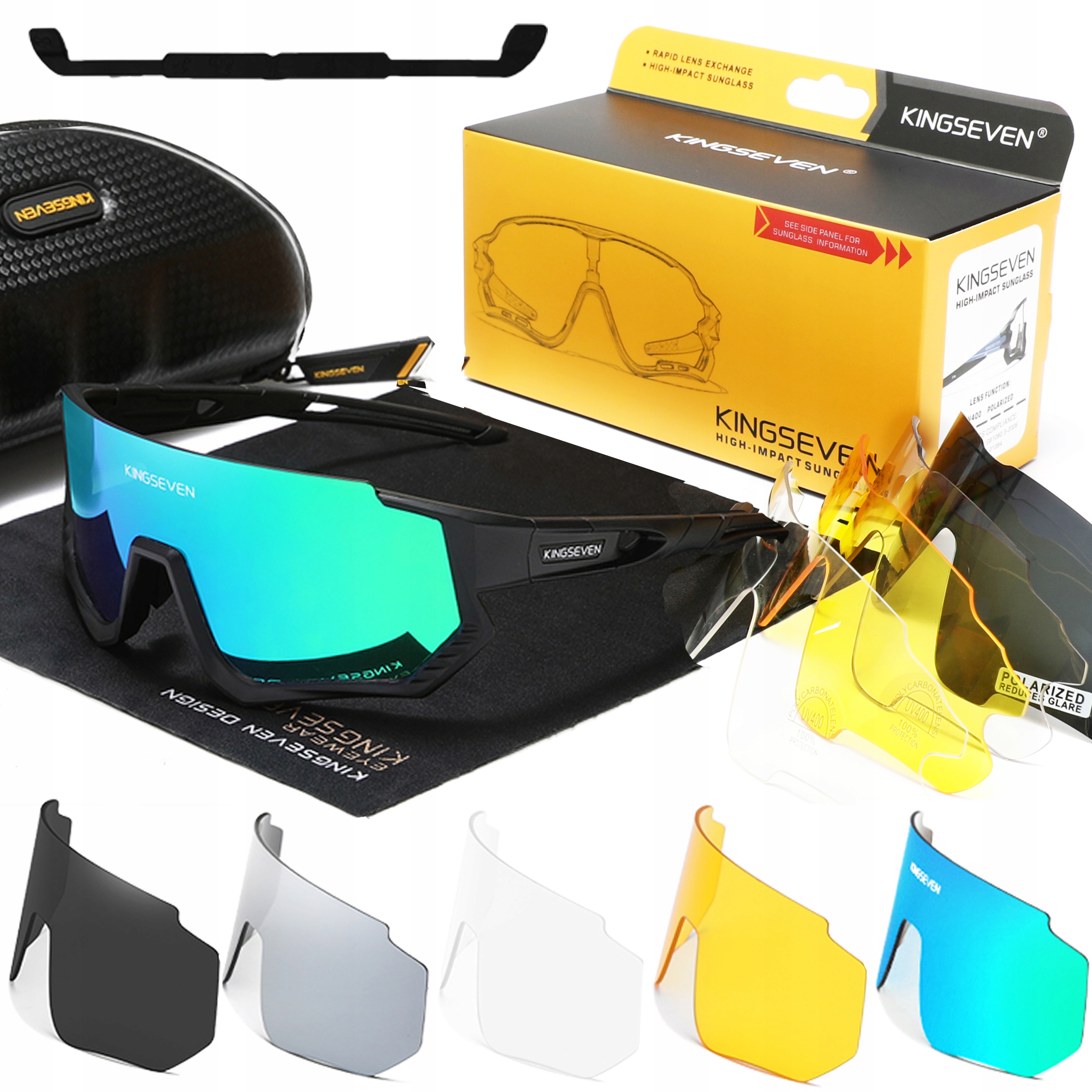 Sportovní cyklistické brýle K7 na kolo 5 skel, vyměnitelná skla