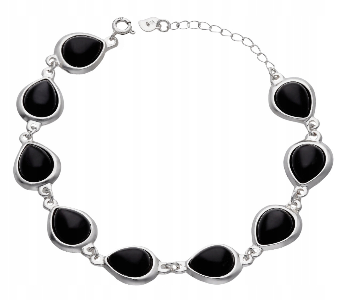 Stříbrný náramek Ag 925 oxidovaný s kameny SG-33-BR-BLACK