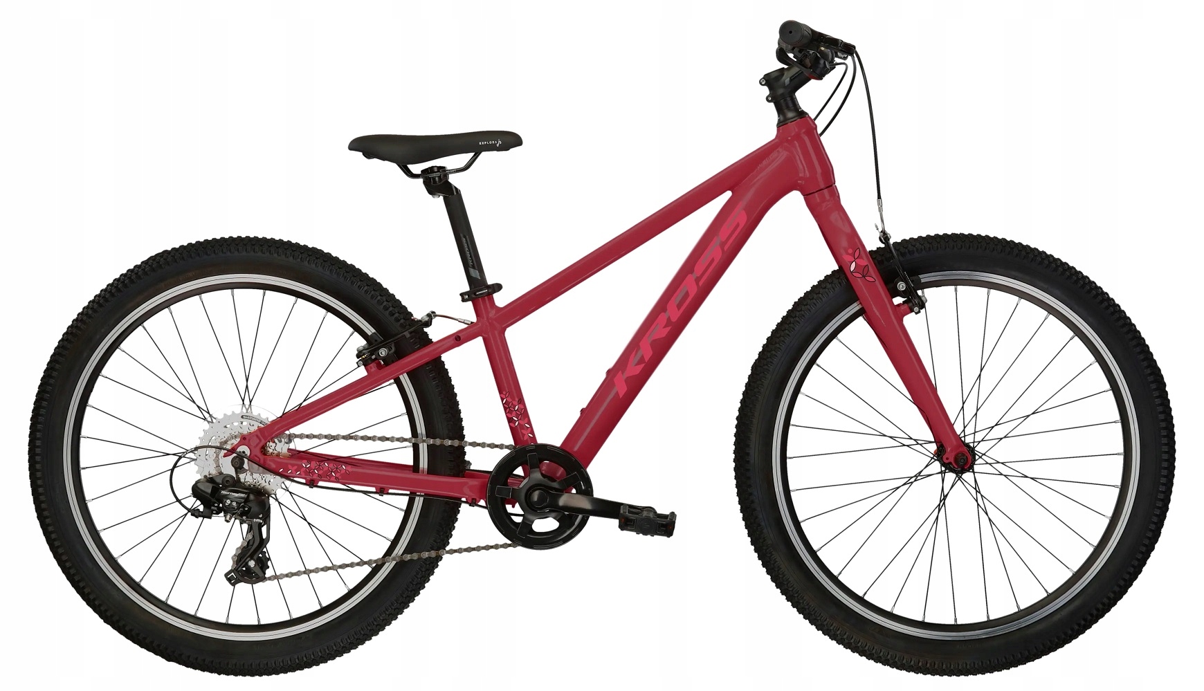 Rower Kross 24" Lea Jr 1.0 bordowy różowy połysk 2024