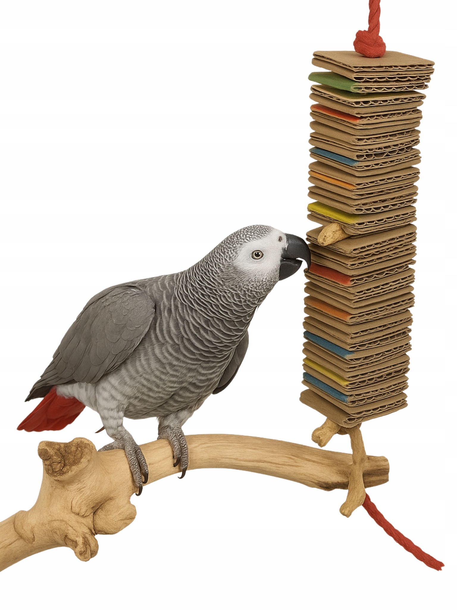 Zobák XL – hračka pro papoušky vyrobená ze dřeva a hrubé lepenky XL