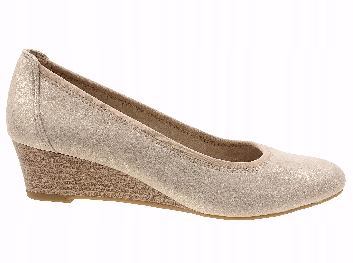Tamaris czółenka koturny Komfort 22320 champagne 39