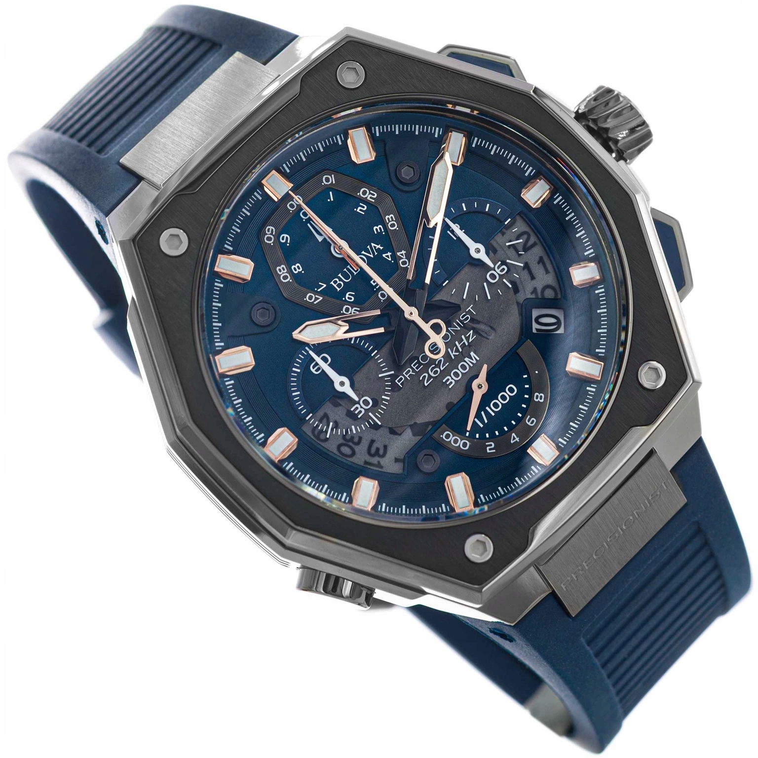Pánské Hodinky Bulova 98B357 Precisionist X Modré Na Řemínku Chronograf