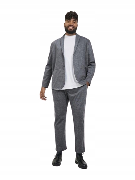 Oblek Jack&jones Plus Size Šedá Sako A Kalhoty 5XL J2B