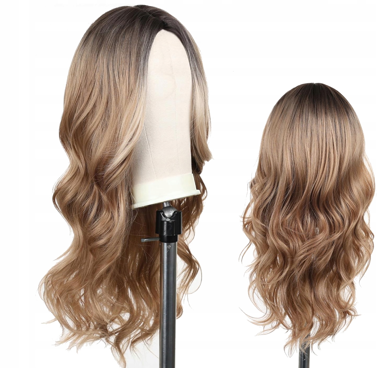 Dámská paruka Světle zlatý gradient Blond Dlouhé Vlasy Hřívou na rande