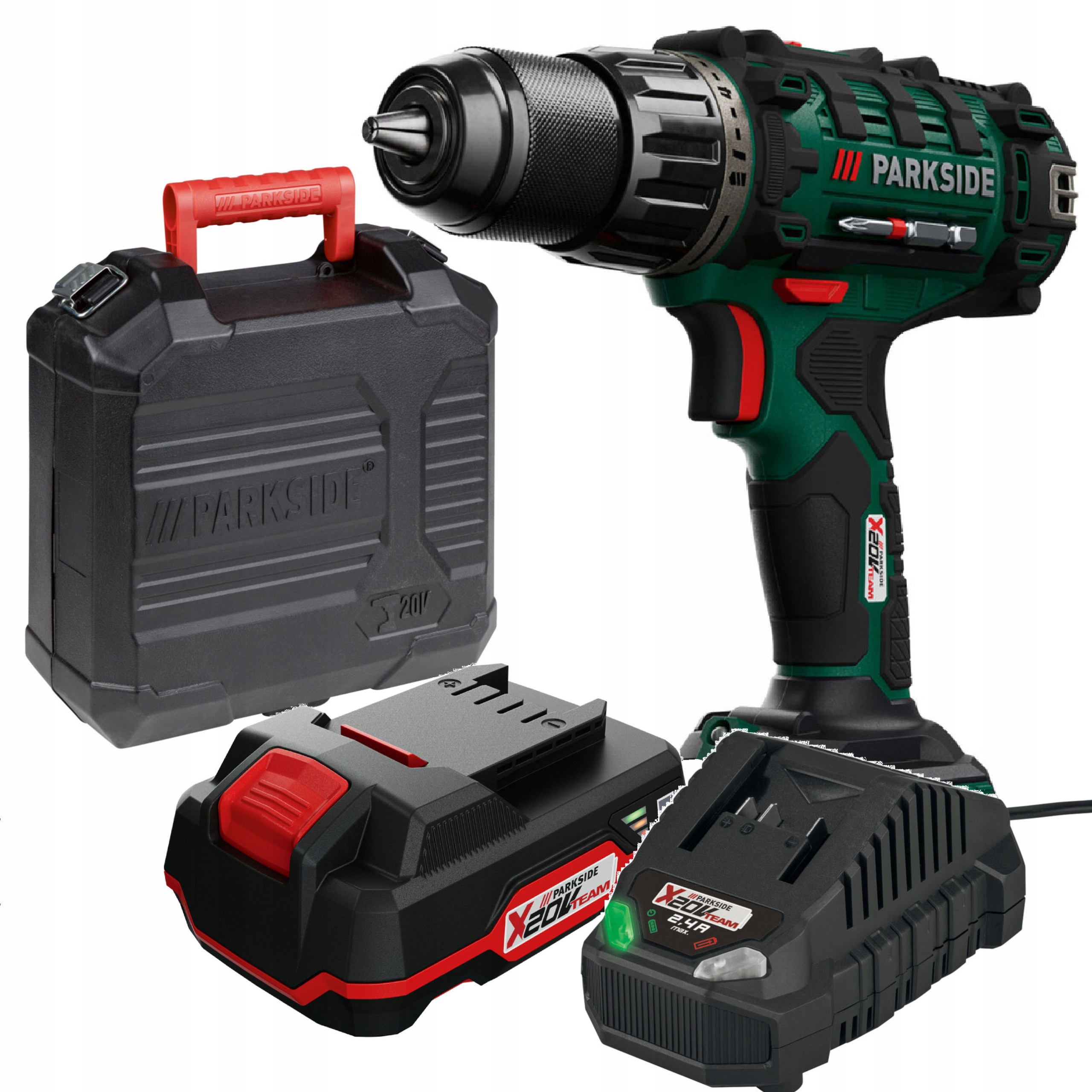 Akumulatorowa wiertarko-wkrętarka Parkside akumulator 2Ah 20 Najnowsza 45Nm