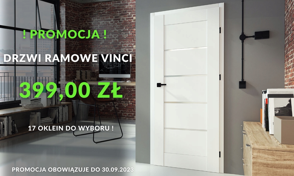 Drzwi Wewnętrzne Vinci Pokój/WC/Pełne Różne Kolory Szerokość drzwi 90 cm