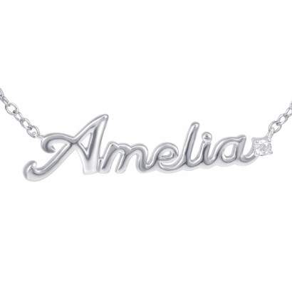 Stříbrný Náhrdelník Řetízek Dámský Se Jménem Amelie, Elegantní Design