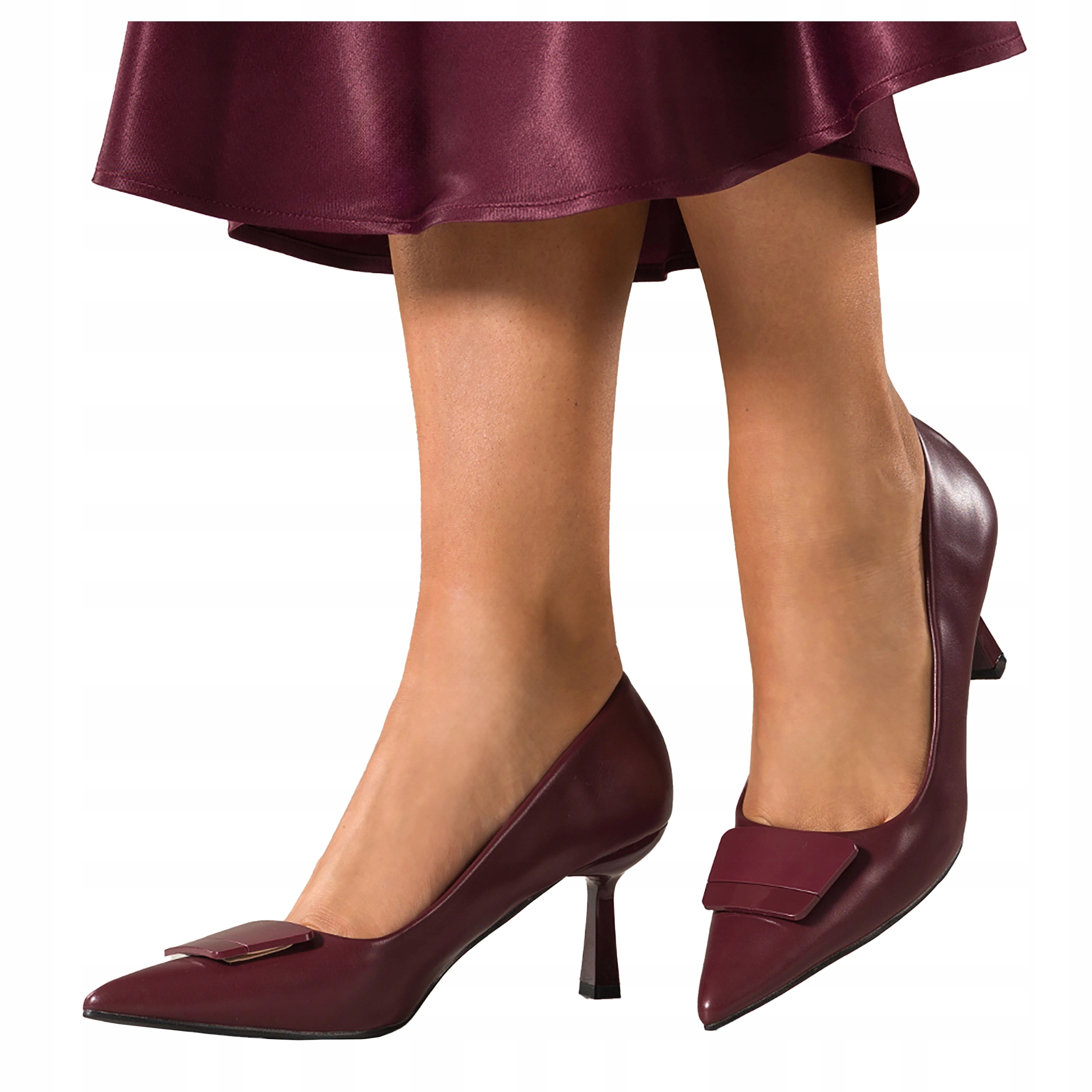 Bordové Lodičky Dámské Pohodlné lodičky s ozdobou Podpatek Sklenička r 41