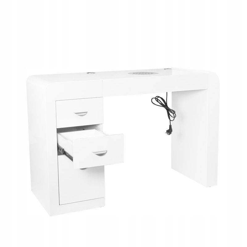 Kosmetický stůl 312 s kazetovým absorbérem, bílý, pravý