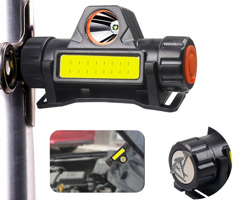 CZOŁÓWKA LED Magnes USB Akumulator MOCNA XPE COB Model LAT01