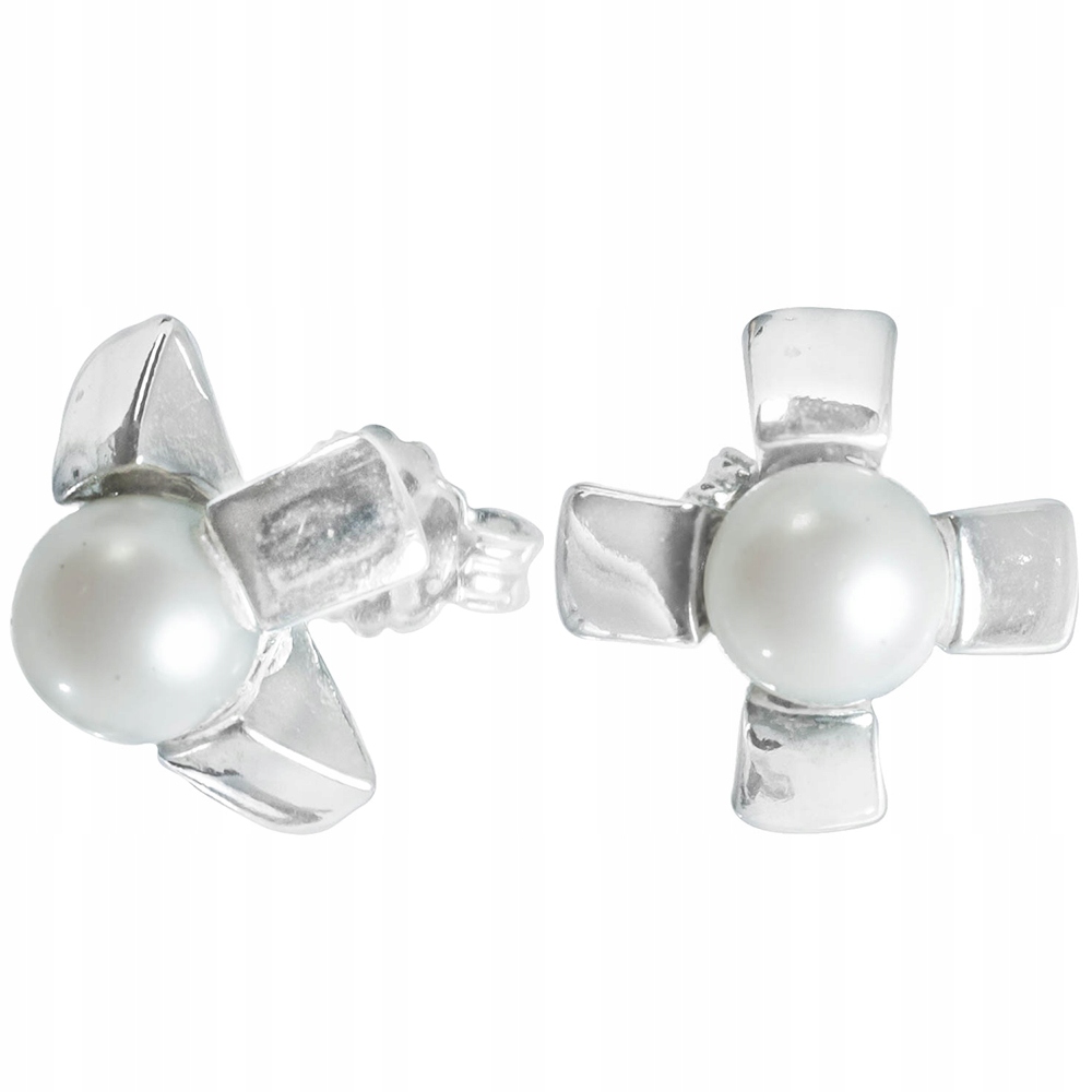 Originální Stříbrné Náušnice S Perlami 925 Křížků