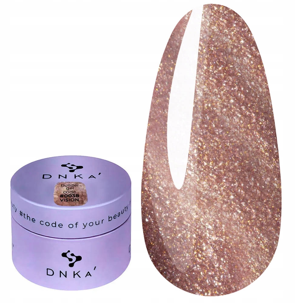 Gel na nehty DNKa Builder Gel Vision 0038 růžové zlato 30 ml