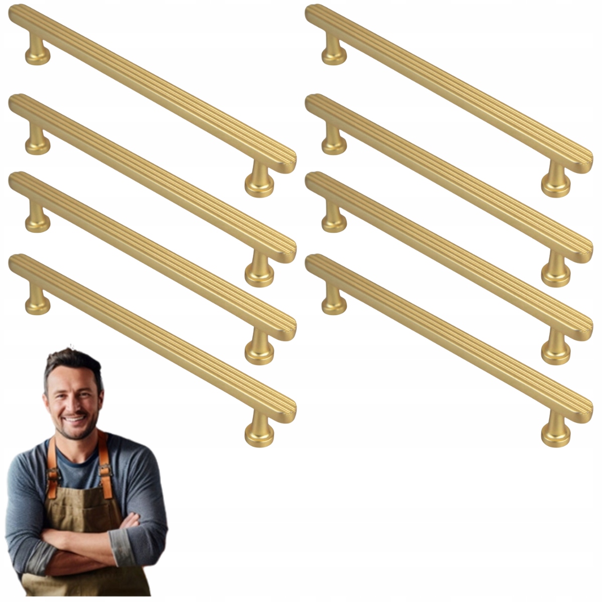 Nábytkový držiak do zásuvky skrinky Eltin 160 mm Radełko, Zlatý mat 8ks