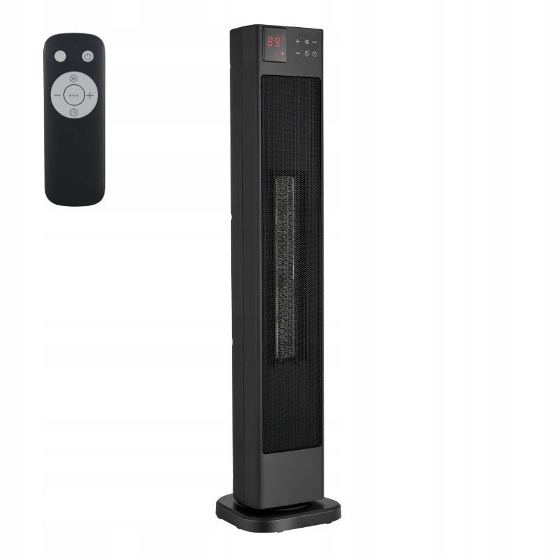 Termowentylator 2000W Z Termostatem Obrotowy Z Pilotem Czarny Midea Dpm