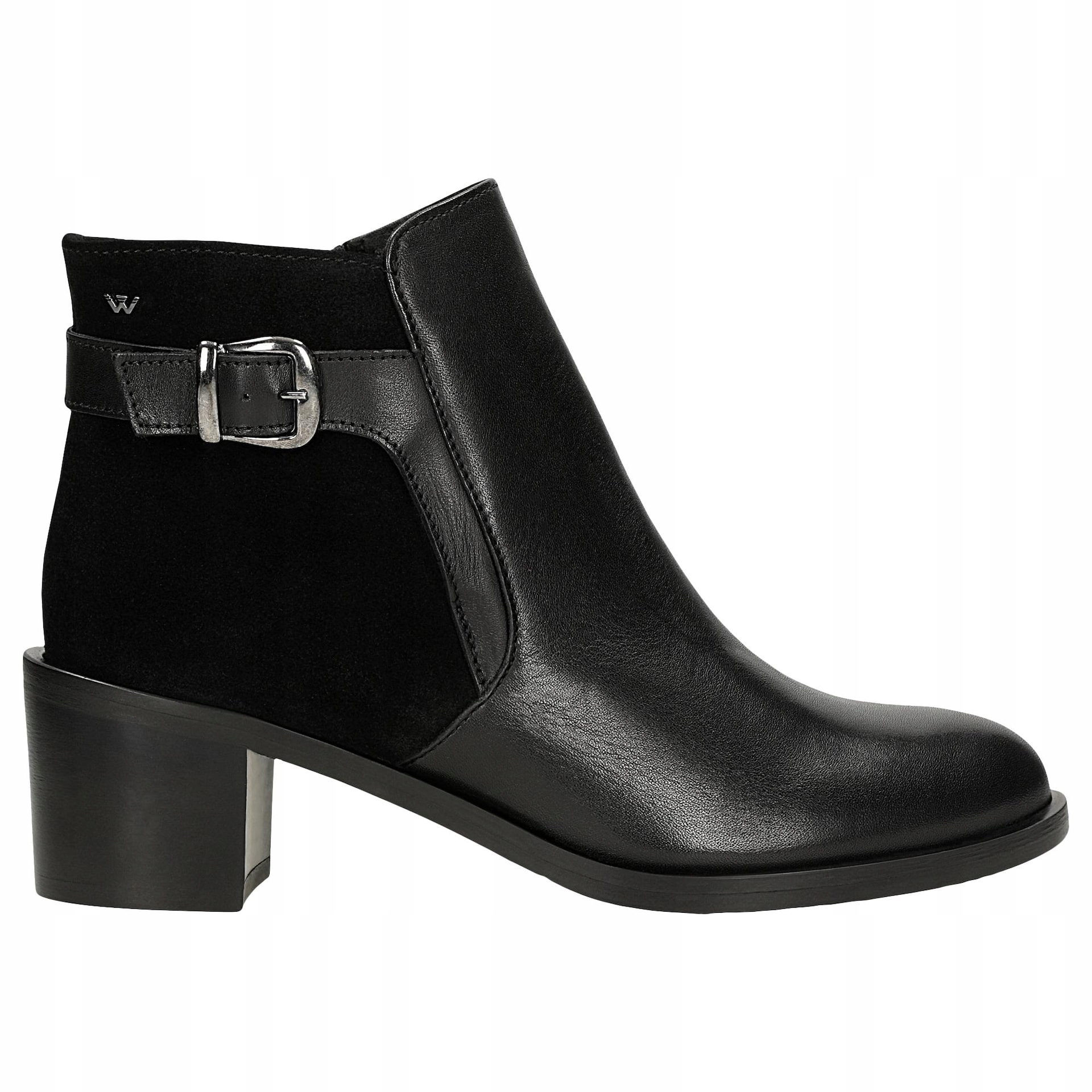 Černé dámské kotníkové boty z kombinované kůže vel. 39