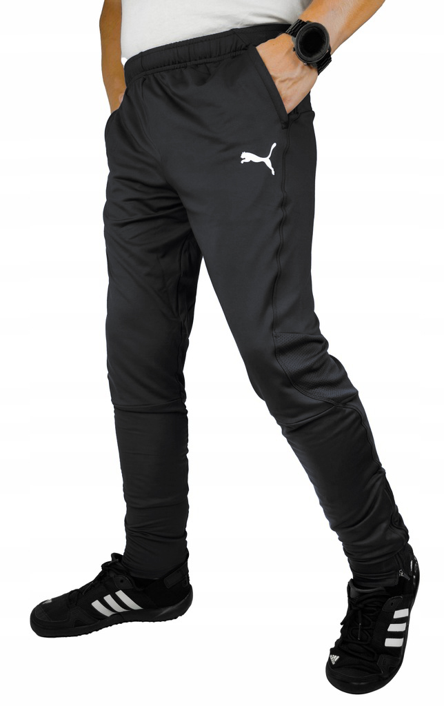 3075 Spodnie Puma Męskie Kieszenie Na Zamek Sportowe Treningowe Czarne XL