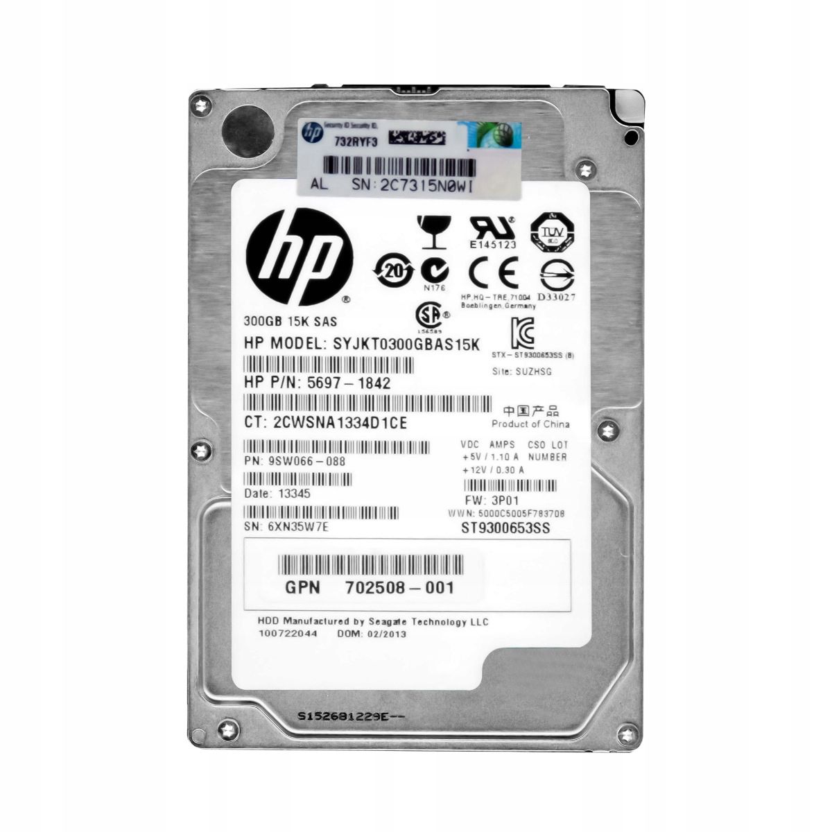 

Hp 5697-1842 300GB 15K SAS-2 2.5' SYJKT0300GBAS15K