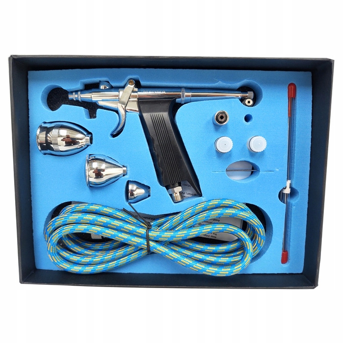 Aerograf Ab 116K 3 nádrže 3 trysky airbrush hadička trysky 0,2 0,3 0,5