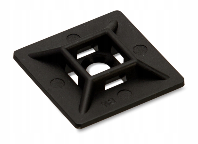 Uchwyt montażowy przyklejany, dwutorowy, do opasek kablowych do 4.8mm, kolo