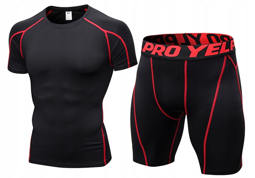 MĘSKI KOMPLET SPORTOWY KOSZULKA SPODENKI SIŁOWNIA