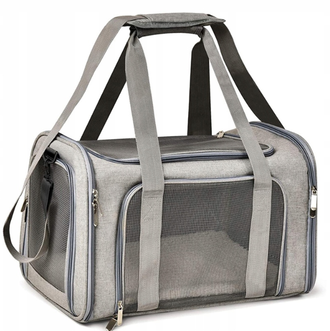 Levně Taška Přepravka Pro Zvířata 45x30x30 cm Šedá