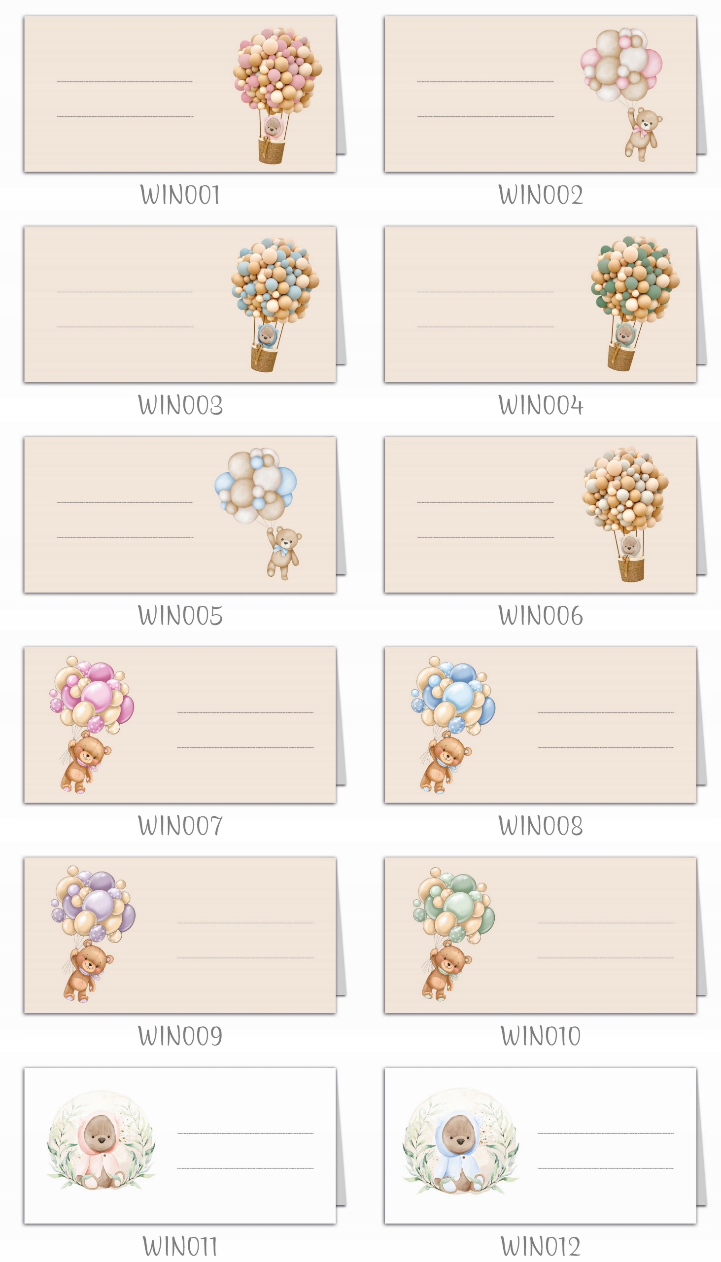 10x Winietki na stół roczek chrzest KREATOR Marka inna