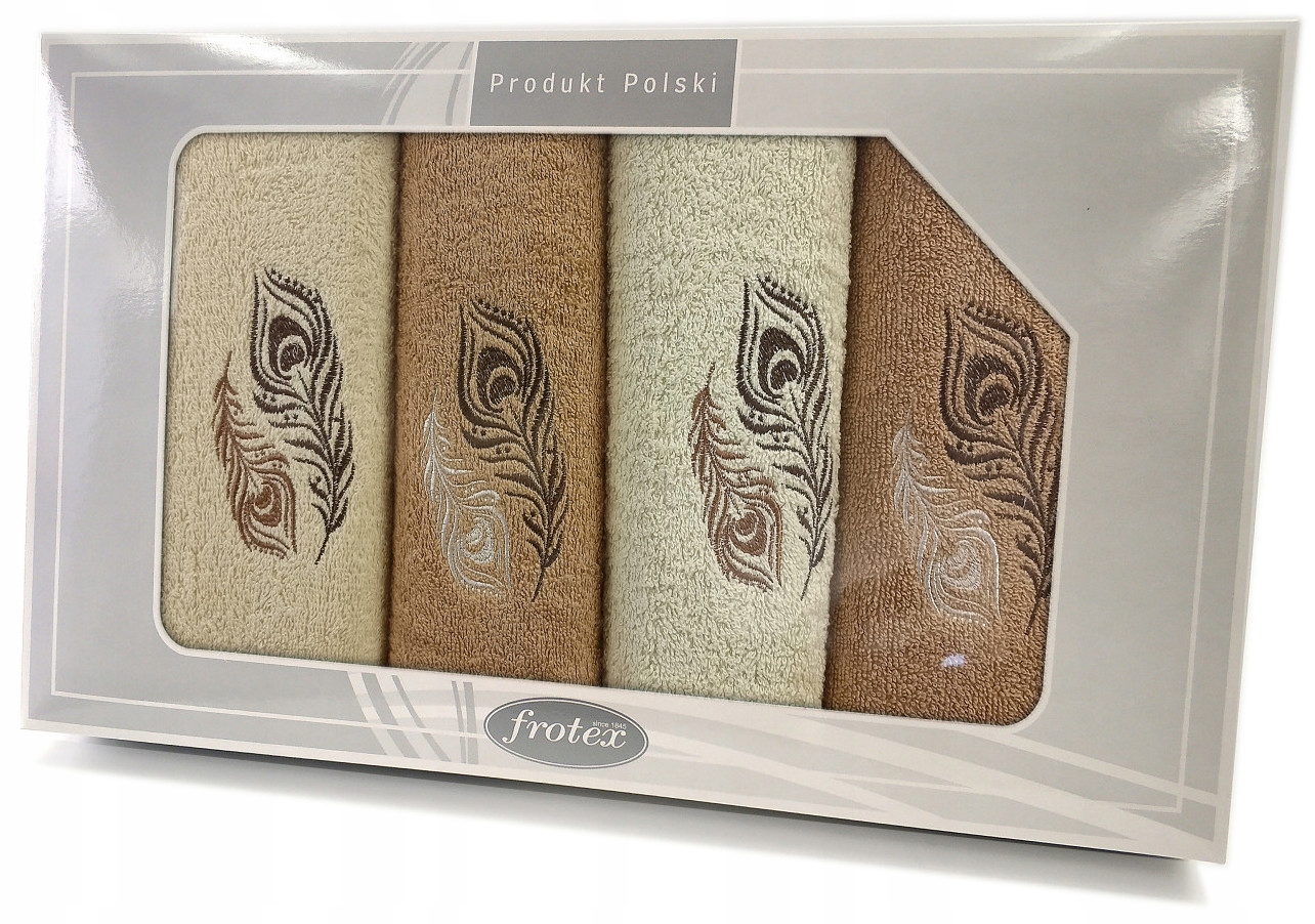 Komplet 4 ręczników Gift 50 70 pudełko Greno kremowy beżowy w2