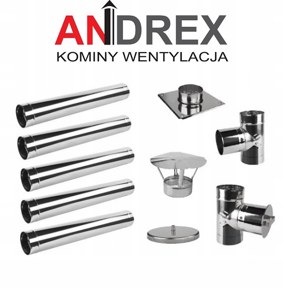 Rura fi 130 kwasoodporna 0,5m nierdzewna kominowa Długość 0.5 m