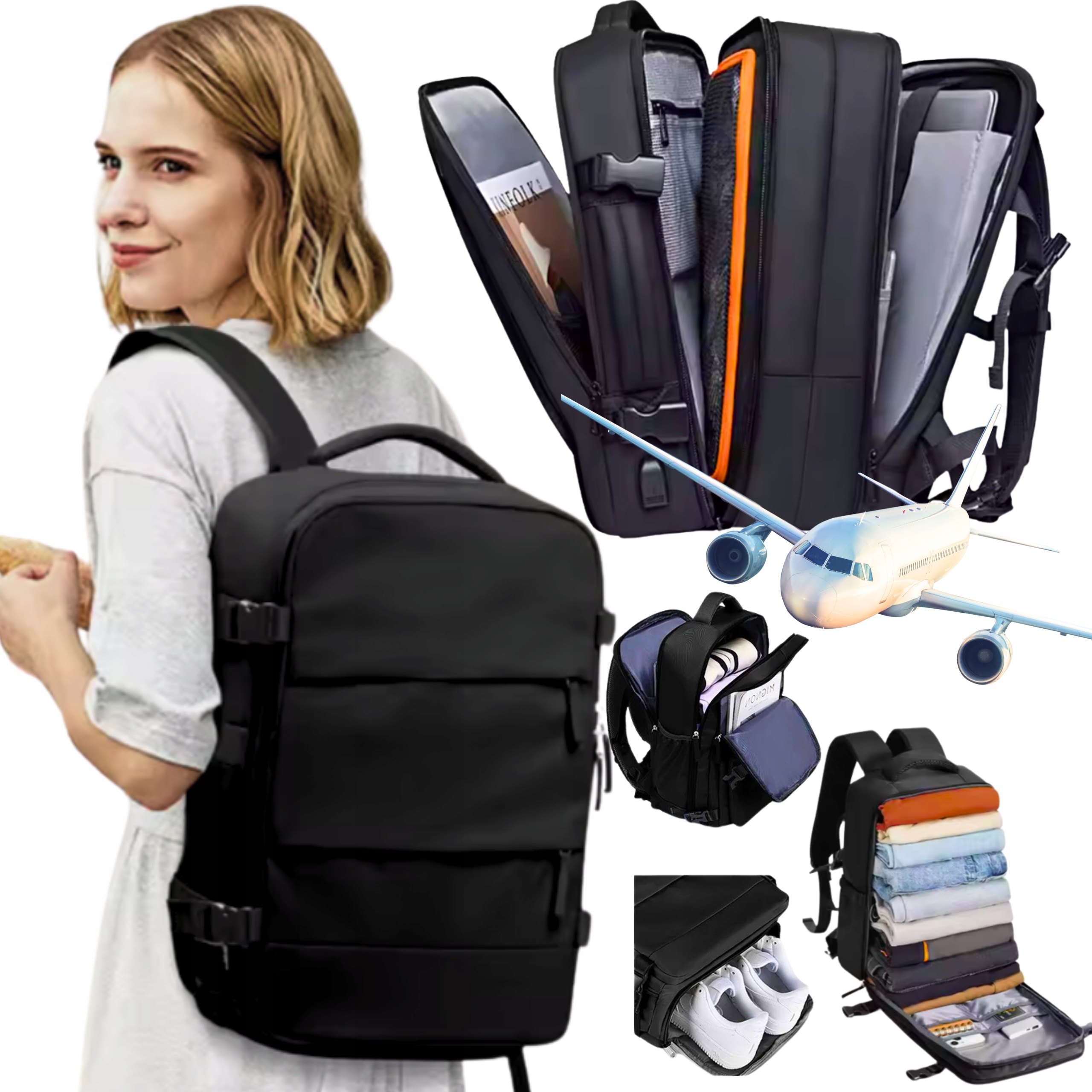 Plecak podróżny do samolotu Ryanair WizzAir Bagaż podręczny turystyczny