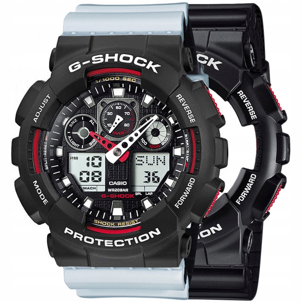 Set G-shock GA-100-1A4ER Černá Bílá, Černá