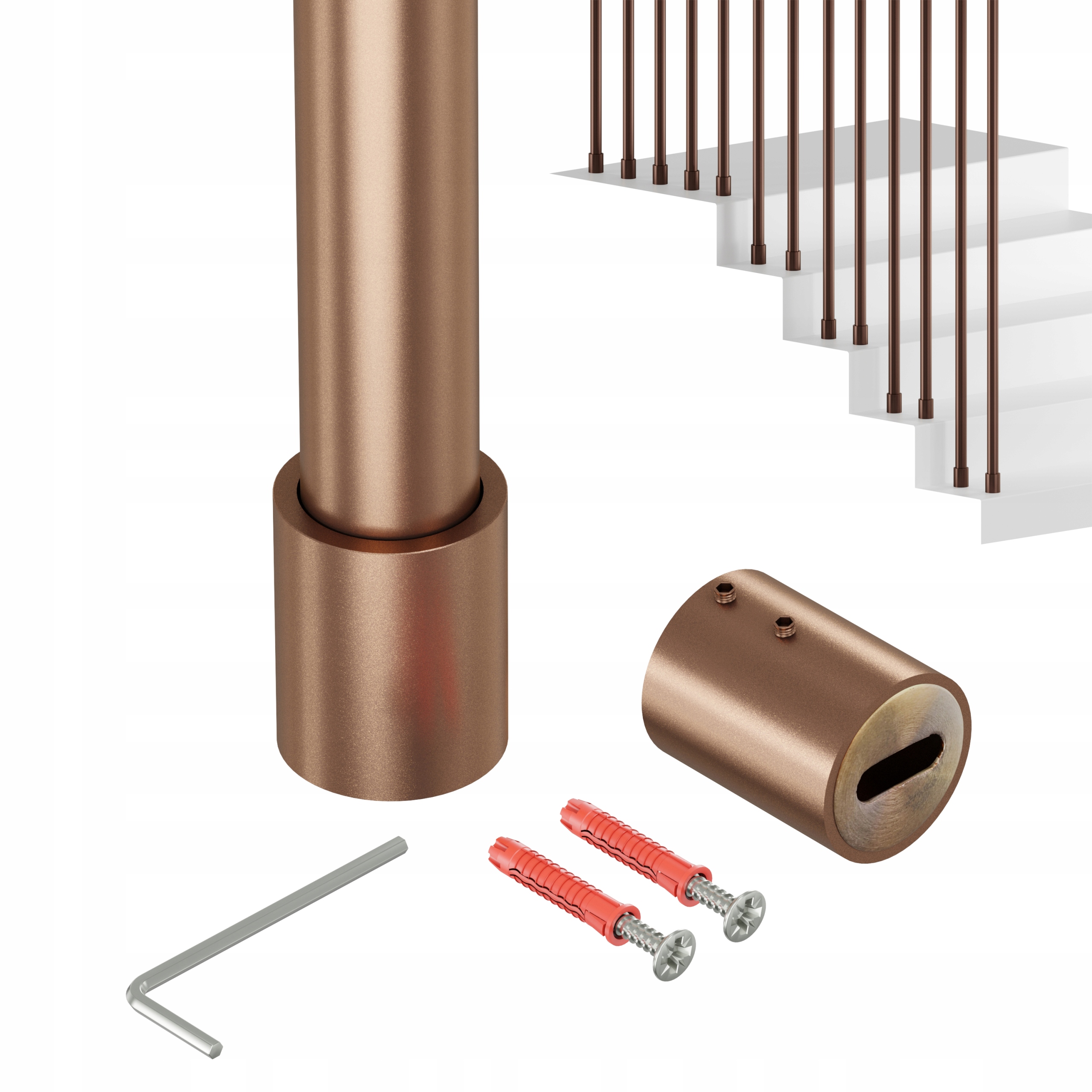 Zábradlí Na Schody Barierka Tralka Sloupek Měď 25 mm 400 CM Harfa