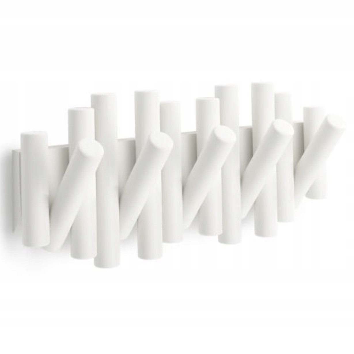 Nástěnný věšák na oblečení, bundy, kabelky do předsíně Picket, bílý