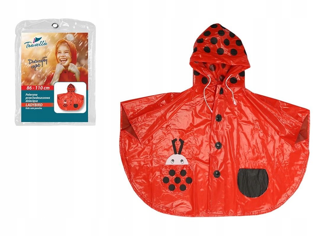 PELERYNA PRZECIWDESZCZOWA DLA DZIECI BIEDRONKA