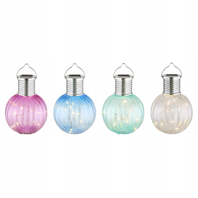 Sada 12 solárnych Led svietidiel do záhrady Globe Solar 36135-12 strieborné