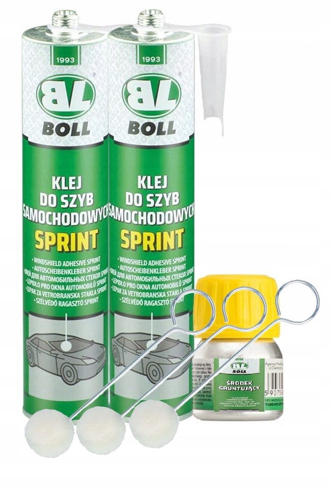 Klej do montażu szyb Sprint 2szt Środek gruntujący 15ml+aplikator Boll