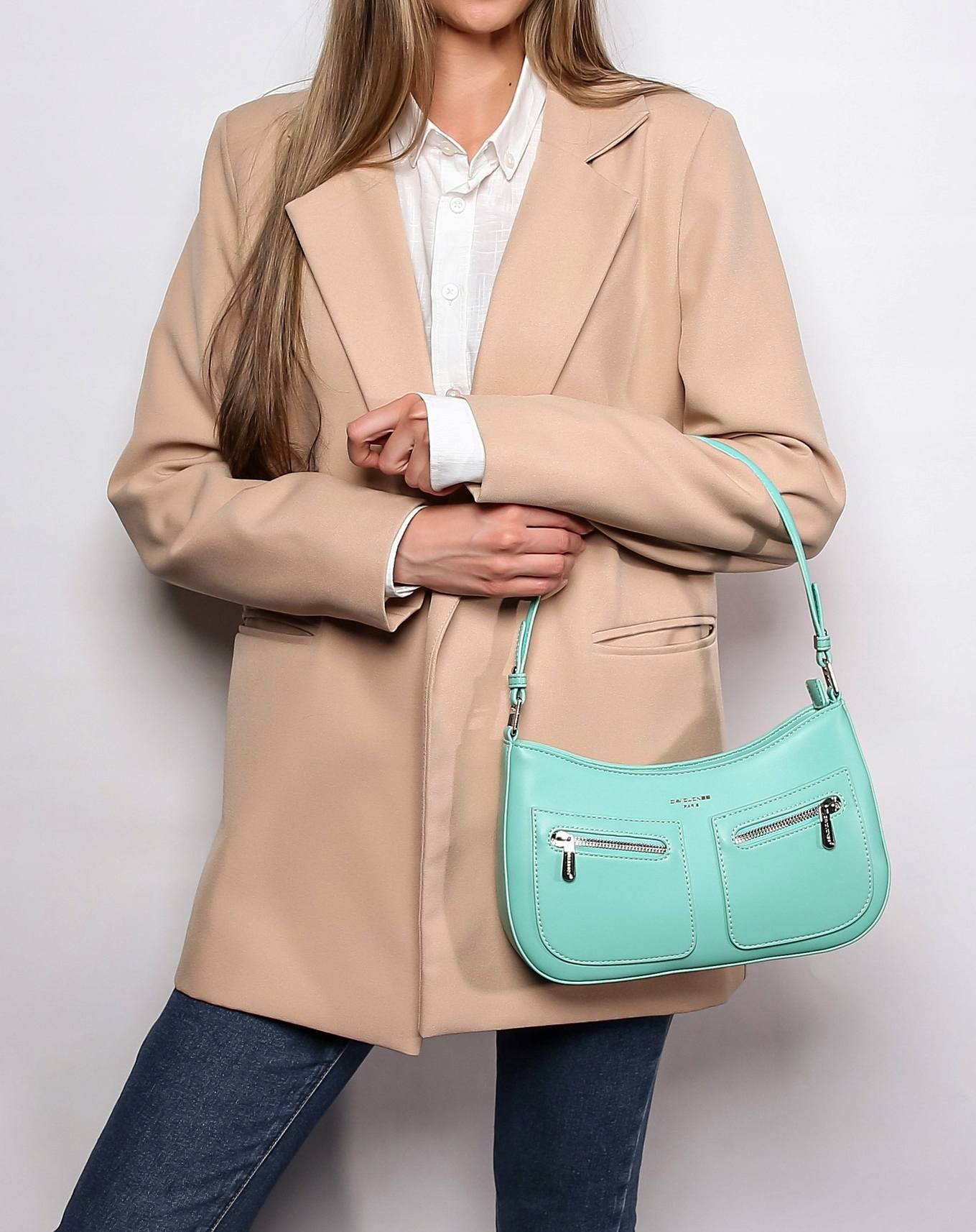 David Jones torebka damska na ramię mała skóra eko Marka David Jones