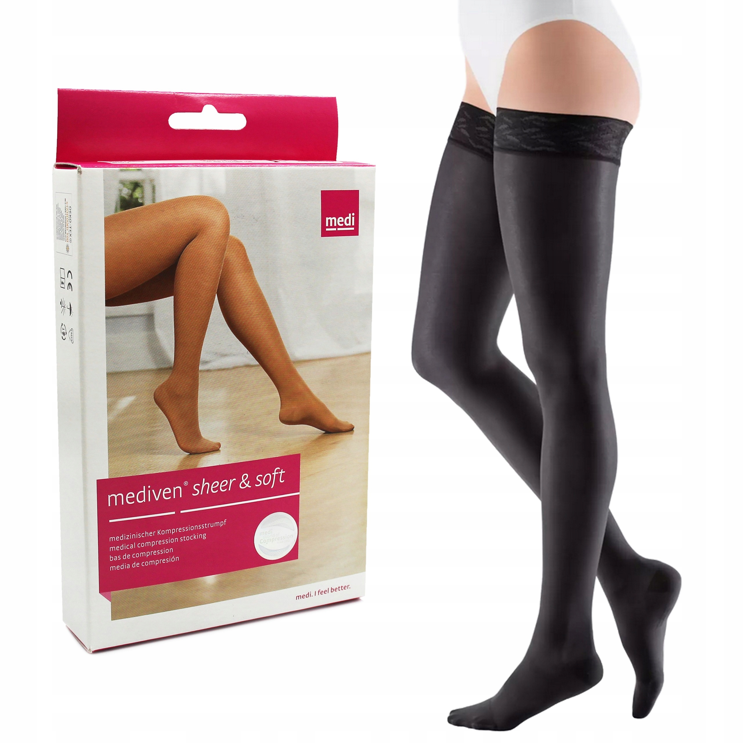 

Pończochy Na Żylaki Medi Sheer&Soft CCL2 M