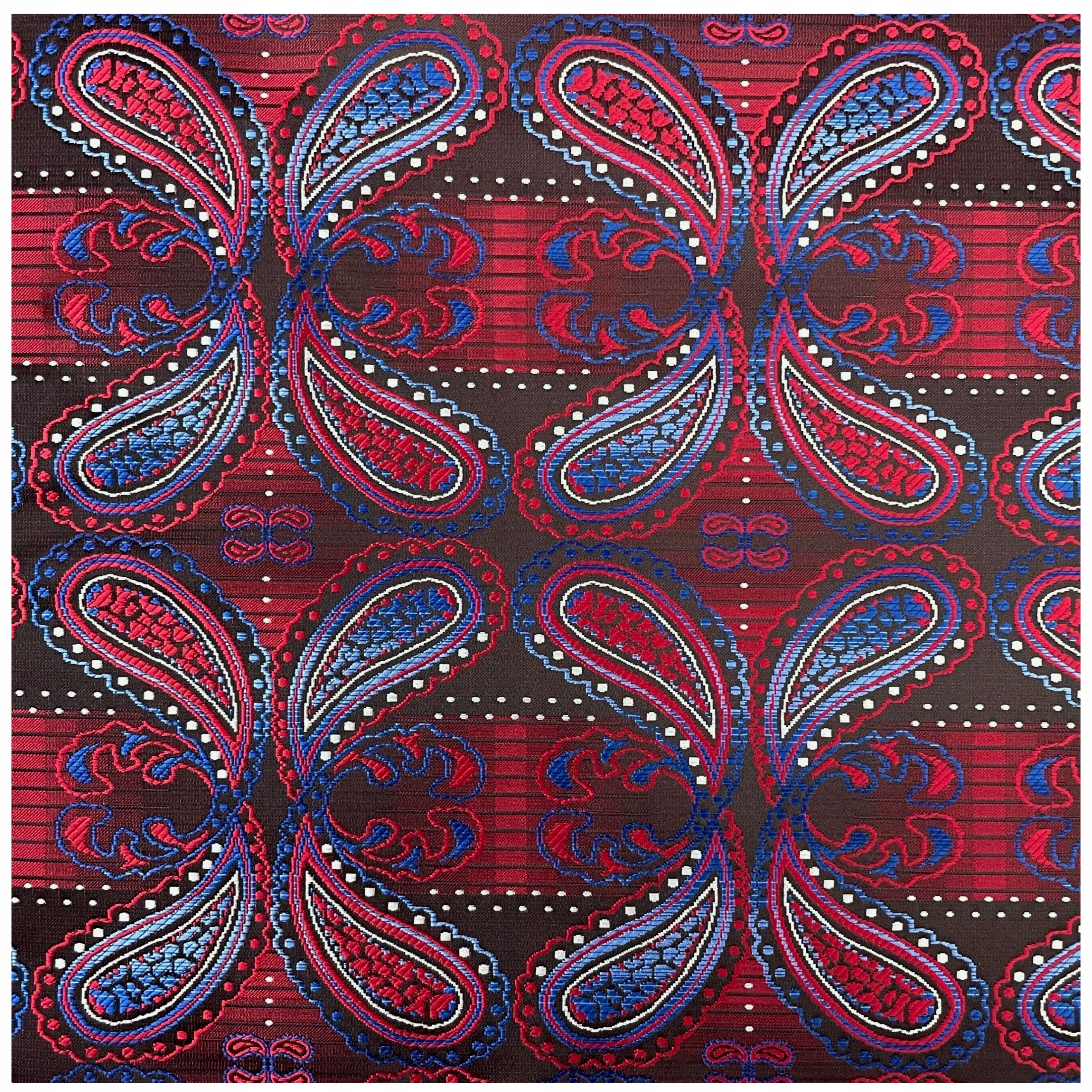 Czerwona Niebieska Biała Poszetka żakardowa chustka do kieszeni marynarki Kod producenta Posz/Żak/69