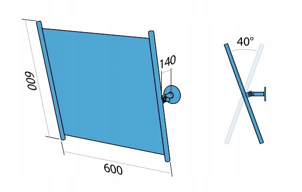 Lustro uchylne z rączką boczna rama 60x60cm POŁYSK Kod producenta PSP 801R