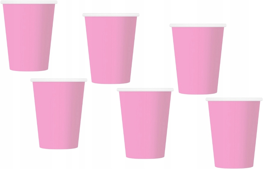 Kubki kubek papierowy 250ml 6 szt różowy roczek