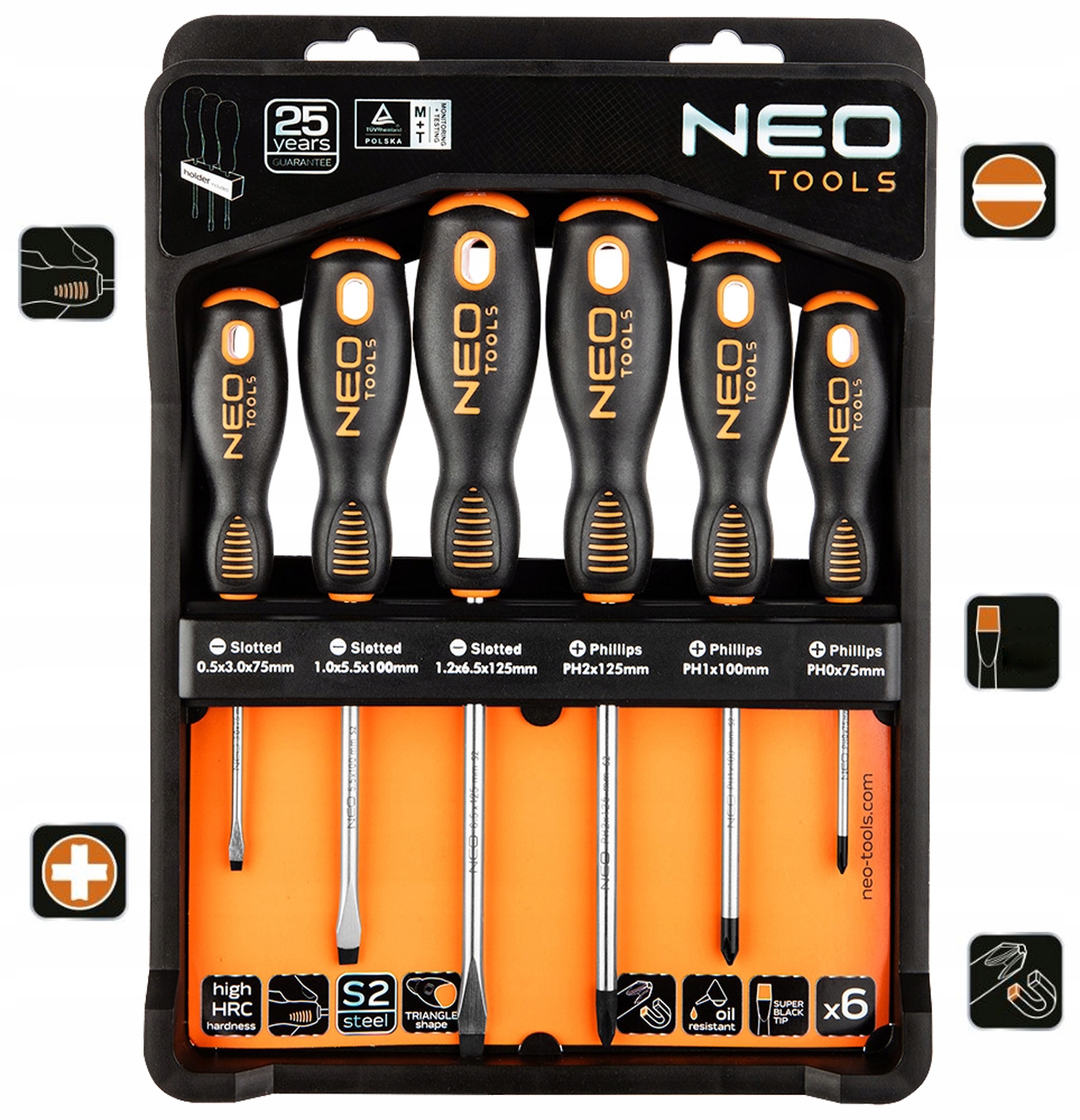 Sada šroubováků Magnetická koncovka Neo Tools x6